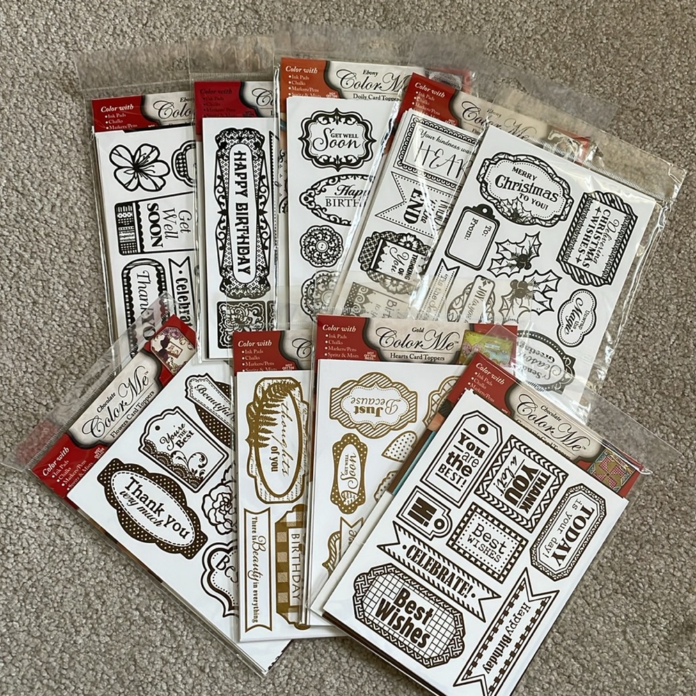 NEW - Hot off the Press COLOR ME Bundle! 9 packs of 8! Gold, choc, black